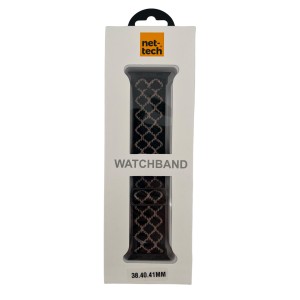Nettech Apple Watch Series 41 mm Uyumlu İp Örgülü Kordon (Siyah) NT-110249