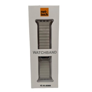 Nettech Apple Watch Seri 44/42 mm Uyumlu Silikon Kordon (Krem) NT-103010
