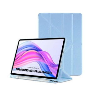 Nettech Samsung Galaxy A9 Plus X210 Uyumlu Premium Smart 360 Kalem Yuvalı Kapaklı Kılıf (Mavi) NT-110705