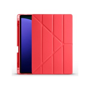 Nettech Samsung Galaxy Tab S9 Plus Uyumlu Premium Smart 360 Kalem Yuvalı Kapaklı Kılıf (Kırmızı) NT-110695