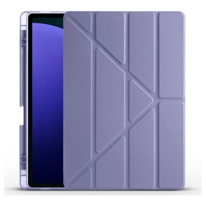 Nettech Samsung Galaxy Tab S9 Plus Uyumlu Premium Smart 360 Kalem Yuvalı Kapaklı Kılıf (Mor) NT-110696