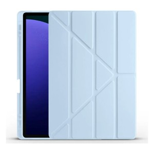 Nettech Samsung Galaxy Tab S9 Plus Uyumlu Premium Smart 360 Kalem Yuvalı Kapaklı Kılıf (Açık Mavi) NT-110699