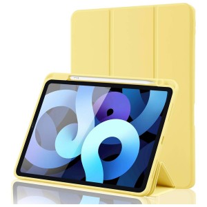 Nettech Apple iPad Pro 12.9 inc 2020 Uyumlu Premium Smart 360 Kalem Yuvalı Kapaklı Kılıf (Sarı) NT-110691