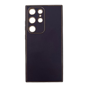 Nettech Samsung Galaxy S24 Ultra Uyumlu Coco Leather Seri Arka Koruma Kılıf (Derin Mor) NT-106692