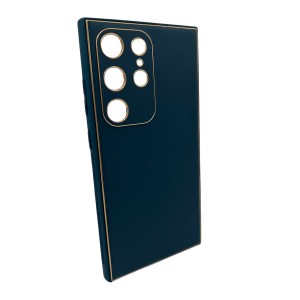 Nettech Samsung Galaxy S24 Ultra Uyumlu Coco Leather Seri Arka Koruma Kılıf (Lacivert) NT-106691