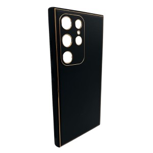 Nettech Samsung Galaxy S24 Ultra Uyumlu Coco Leather Seri Arka Koruma Kılıf (Siyah) NT-106689