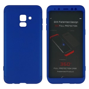 Nettech Samsung Galaxy A730 A8 Plus 2018 Uyumlu 360 Koruyucu Arka Koruma Kılıf (Mavi) VR-4287