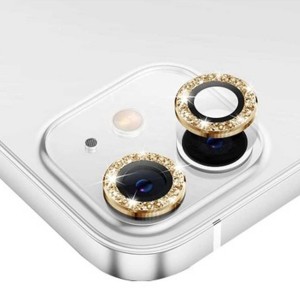 Nettech Apple iPhone 11 Pro Uyumlu Diamond Taşlı Model Kamera Cam Koruyucu (Gold) NT-110754