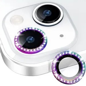 Nettech Apple iPhone 15 Plus Uyumlu Diamond Taşlı Model Kamera Cam Koruyucu (Gökkuşağı) NT-110775