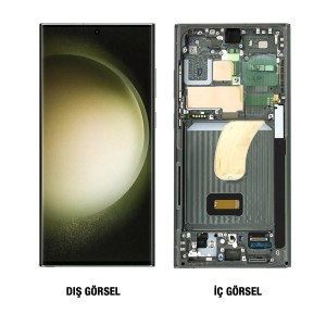 Teknonet Samsung Galaxy S23 Ultra Uyumlu Org Lcd+Dokunmatik+Çıtalı (Yeşil) NT-110826