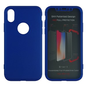 Nettech Apple iPhone X Uyumlu Ön Arka Koruma Arka Koruma Kılıf (Mavi) VR-4319