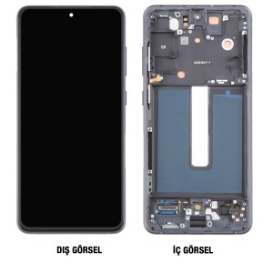 Teknonet Samsung Galaxy S21 FE Uyumlu Org Lcd+Dokunmatik+Çıtalı (Siyah) NT-111032
