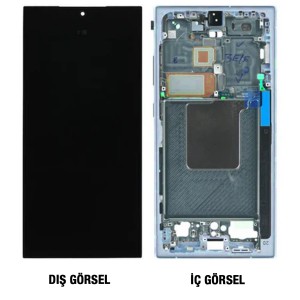 Teknonet Samsung Galaxy S24 Ultra Uyumlu Org Lcd+Dokunmatik+Çıtalı (Siyah) NT-111095