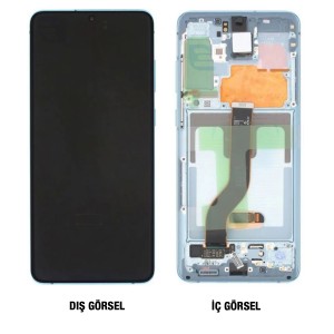 Teknonet Samsung Galaxy S20 Plus Uyumlu Org Lcd+Dokunmatik+Çıtalı (Mavi) NT-110868