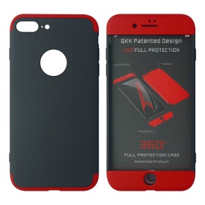 Nettech Apple iPhone 7 Plus Uyumlu 360 Koruyucu Arka Koruma Kılıf (Kırmızı) VR-4335