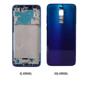 Teknonet Xiaomi Redmi Note 8 Pro Uyumlu Batarya Kapaklı Boş Kasa (Mavi) NT-111117