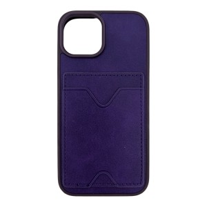 Nettech Apple iPhone 13 Uyumlu NT-N028 Deri Kartlık Arka Koruma Kılıf (Mor) NT-107109