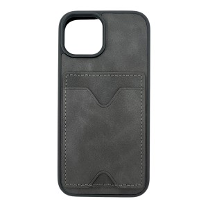 Nettech Apple iPhone 12 Uyumlu NT-N028 Deri Kartlık Arka Koruma Kılıf (Gri) NT-107100