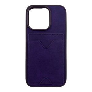 Nettech Apple iPhone 15 Pro Uyumlu NT-N028 Deri Kartlık Arka Koruma Kılıf (Mor) NT-107222
