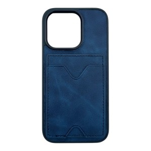 Nettech Apple iPhone 15 Pro Uyumlu NT-N028 Deri Kartlık Arka Koruma Kılıf (Lacivert) NT-107221