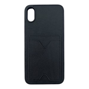 Nettech Apple iPhone XS Max Uyumlu NT-N028 Deri Kartlık Arka Koruma Kılıf (Siyah) NT-107078