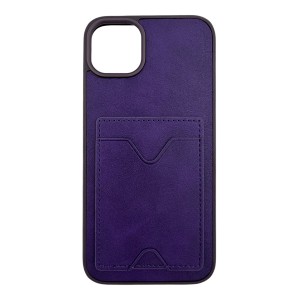 Nettech Apple iPhone 14 Plus Uyumlu NT-N028 Deri Kartlık Arka Koruma Kılıf (Mor) NT-107203