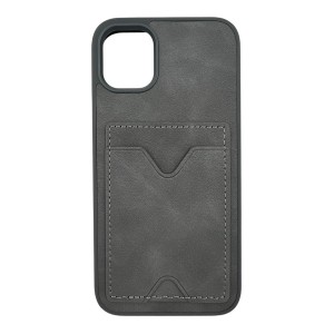 Nettech Apple iPhone 11 Uyumlu NT-N028 Deri Kartlık Arka Koruma Kılıf (Gri) NT-107082