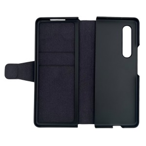 Nettech Samsung Galaxy Z Fold 4 Uyumlu Suni Deri Arka Koruma Kılıf (Siyah) NT-111533