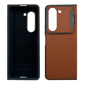 Nettech Samsung Galaxy Z Fold 5 Uyumlu Manyetik Standlı Seri Arka Koruma Kılıf (Kahverengi) NT-111505