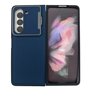 Nettech Samsung Galaxy Z Fold 5 Uyumlu Manyetik Standlı Seri Arka Koruma Kılıf (Lacivert) NT-111504