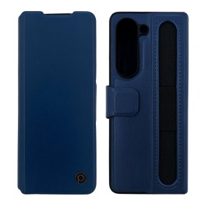 Nettech Samsung Galaxy Z Fold 5 Uyumlu Suni Deri Arka Koruma Kılıf (Lacivert) NT-111501