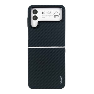 Nettech Samsung Galaxy Z Flip 4 Uyumlu Karbon Seri Arka Koruma Kılıf (Siyah) NT-111527