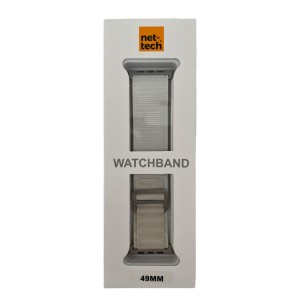 Nettech Apple Watch Ultra 49 mm Uyumlu Kumaş Kordon (Krem) NT-110266