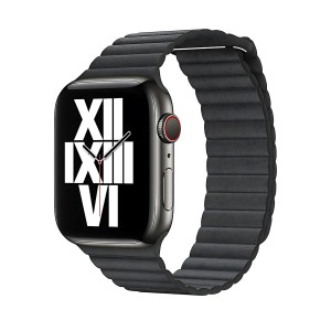 Nettech Apple Watch Series 41 mm Uyumlu Deri Kordon (Gri) NT-110244