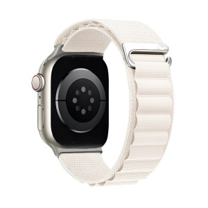 Nettech Apple Watch Seri 42/44 mm Uyumlu Kumaş Kordon (Beyaz) NT-110223