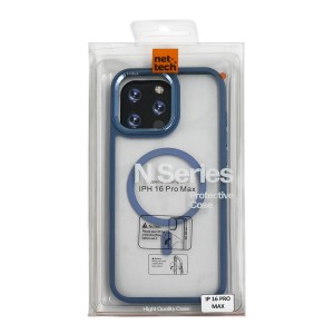 Nettech Apple iPhone 16 Pro Max Uyumlu NT-N066 Şeffaf Seri Arka Koruma Kılıf (Mavi) NT-111589