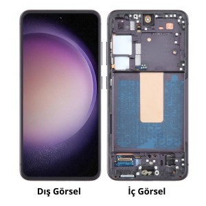 Teknonet Samsung Galaxy S23 Uyumlu Org Lcd+Dokunmatik+Çıtalı (Gri) NT-111682
