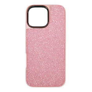 Nettech Apple iPhone 16 Pro Uyumlu Simli Arka Koruma Kılıf (Açık Pembe) NT-111837