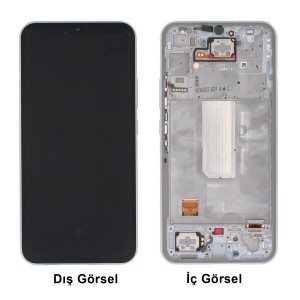 Teknonet Samsung Galaxy A34 5G Uyumlu Org Lcd+Dokunmatik+Çıtalı (Beyaz) NT-111869