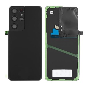 Teknonet Samsung Galaxy S21 Ultra Uyumlu Kamera Camlı Batarya Kapağı (Siyah) NT-111952