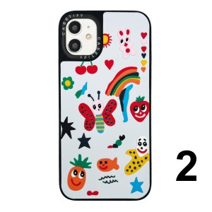 Nettech Apple iPhone 12 Uyumlu Casetify Kabartmalı Arka Koruma Kılıf (Karışık Renk) NT-112024