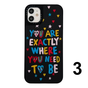 Nettech Apple iPhone 12 Uyumlu Casetify Kabartmalı Arka Koruma Kılıf (Karışık Renk) NT-112024