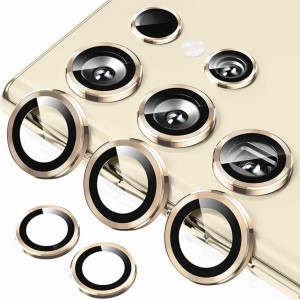 Teknonet Samsung Galaxy S24 Ultra Uyumlu Çerçeveli Kamera Camı (Gold) NT-111984