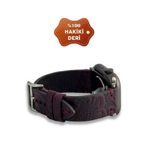 Nettech Samsung Watch 22 mm Uyumlu Deri Kordon (Mürdüm) NT-112117
