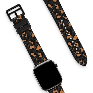 Nettech Apple Watch Seri 42/44 mm Uyumlu Deri Kordon (Siyah) NT-112125