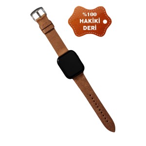 Nettech Samsung Watch 22 mm Uyumlu Deri Kordon (Kahverengi) NT-112236