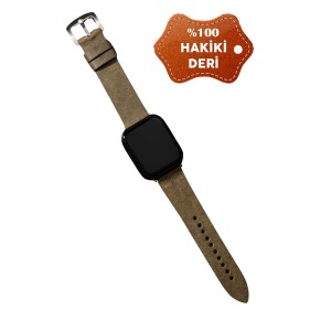 Nettech Apple Watch Seri 40/38 mm Uyumlu Deri Kordon (Yeşil) NT-112239