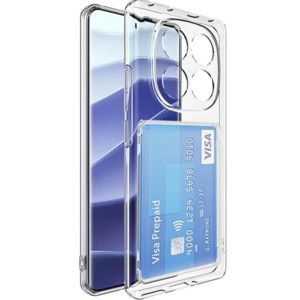 Nettech Xiaomi Redmi Note 14 Pro Plus Uyumlu Kartlık Tipi Şeffaf Arka Koruma Kılıf (Şeffaf) NT-112276