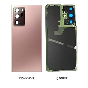 Teknonet Samsung Galaxy S21 Ultra Uyumlu Kamera Camlı Batarya Kapağı (Gold) NT-109724