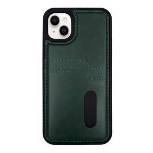 Nettech Apple iPhone 11 Uyumlu Suni Deri Kartlık Arka Koruma Kılıf (Koyu Yeşil) NT-112325